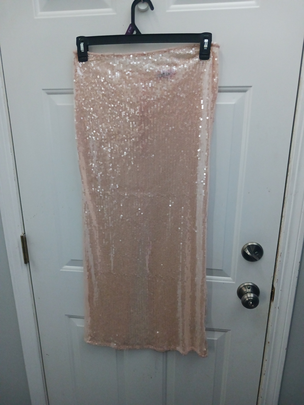 Edikted Blush Sequin Maxi Skirt